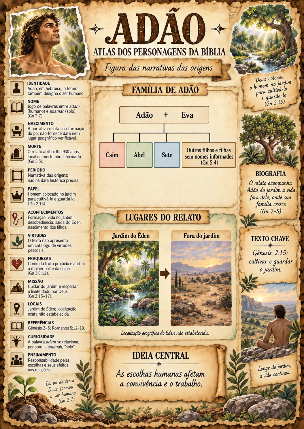 Ficha visual completa de Adão