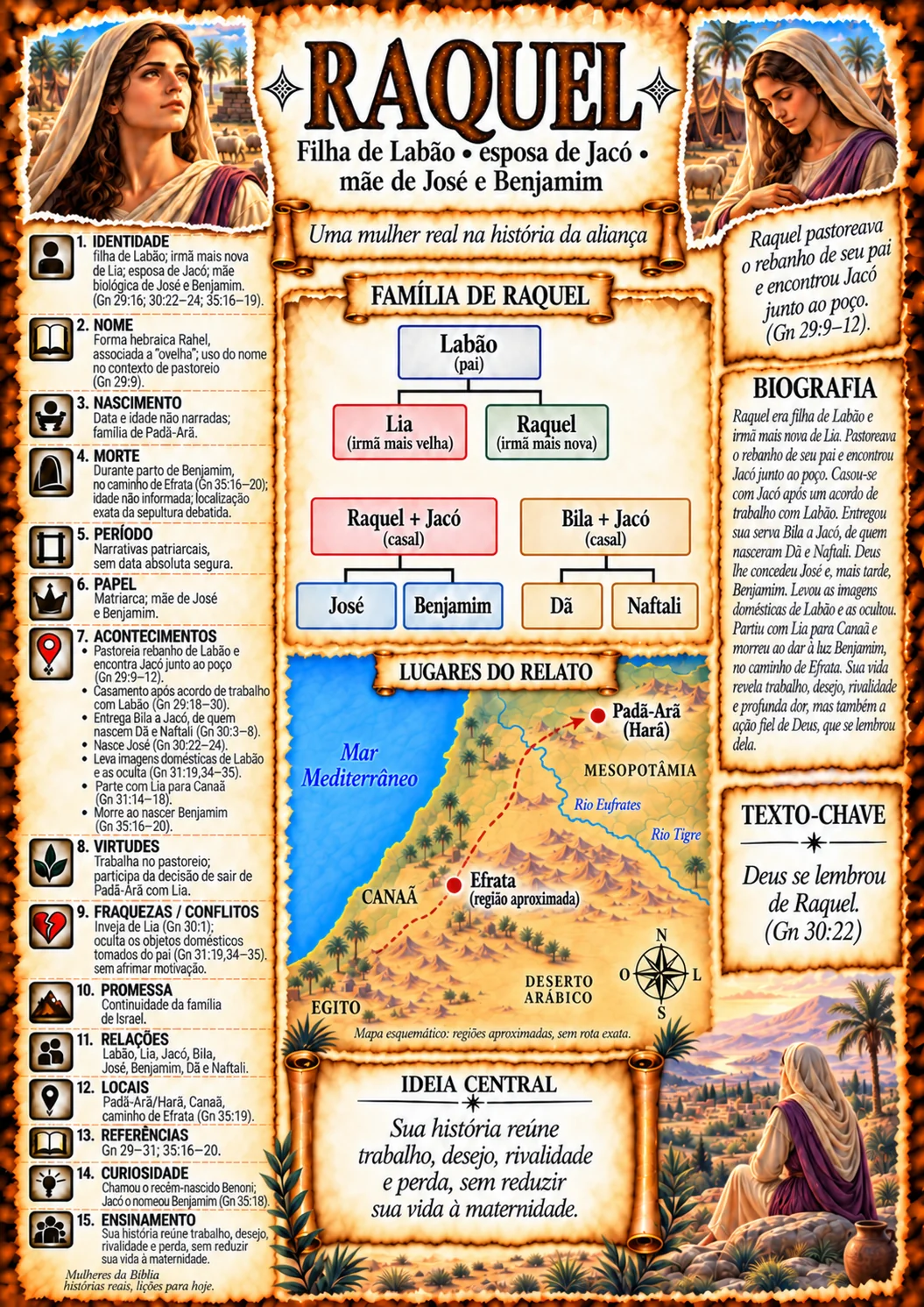 Ficha visual completa de Raquel
